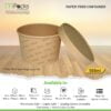 Paper Food Container - kraft Paper with Lid - 500ml