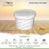 Paper Food Container, Soup Bowl - White Paper with Lid -500ml, 16oz Size