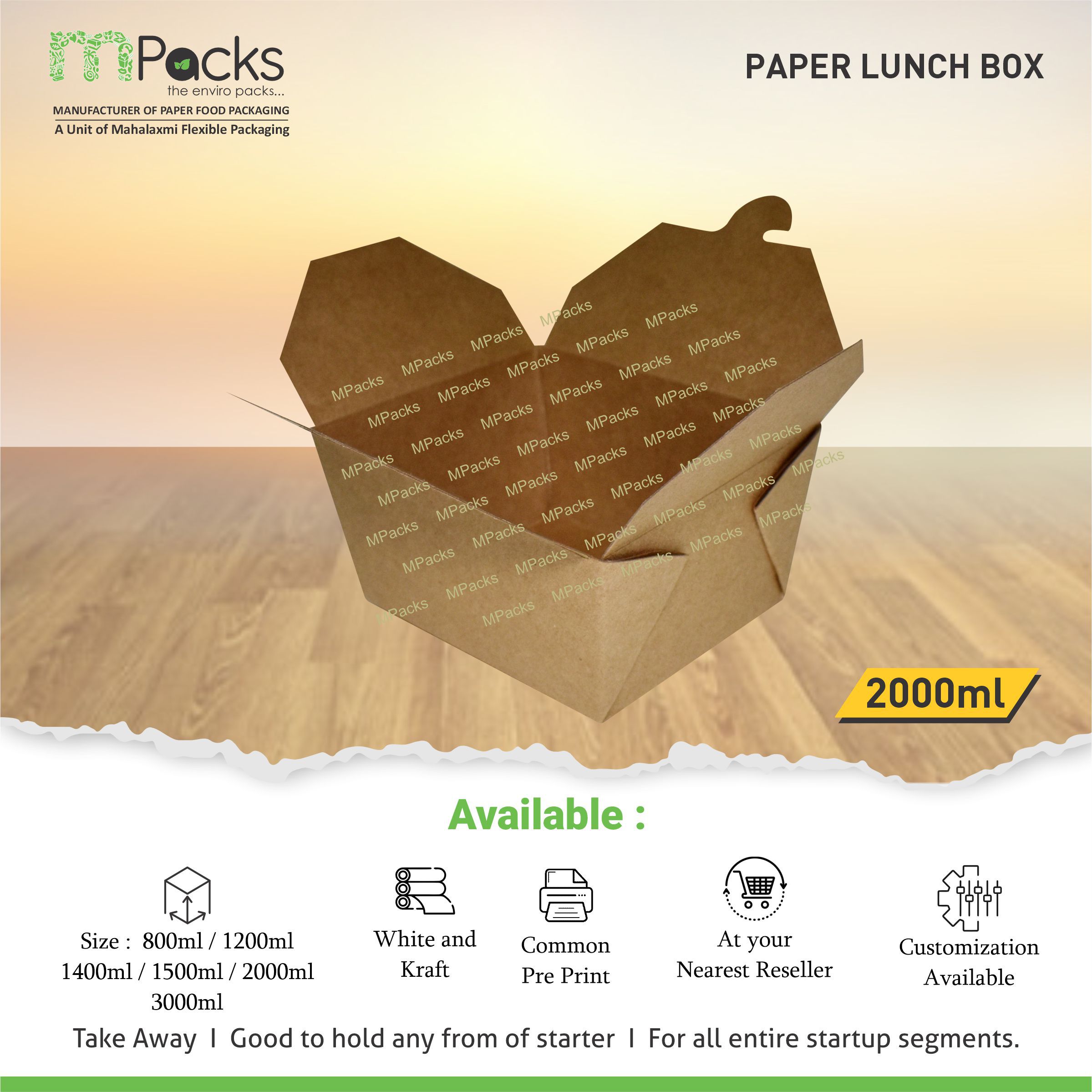 2000 ML PAPER LUNCH BOX 4