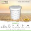 Paper Food Container, Soup Bowl - White Paper with Lid -750ml, 24oz Size