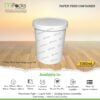 Paper Food Container, Soup Bowl - White Paper with Lid -1000ml, 32oz Size
