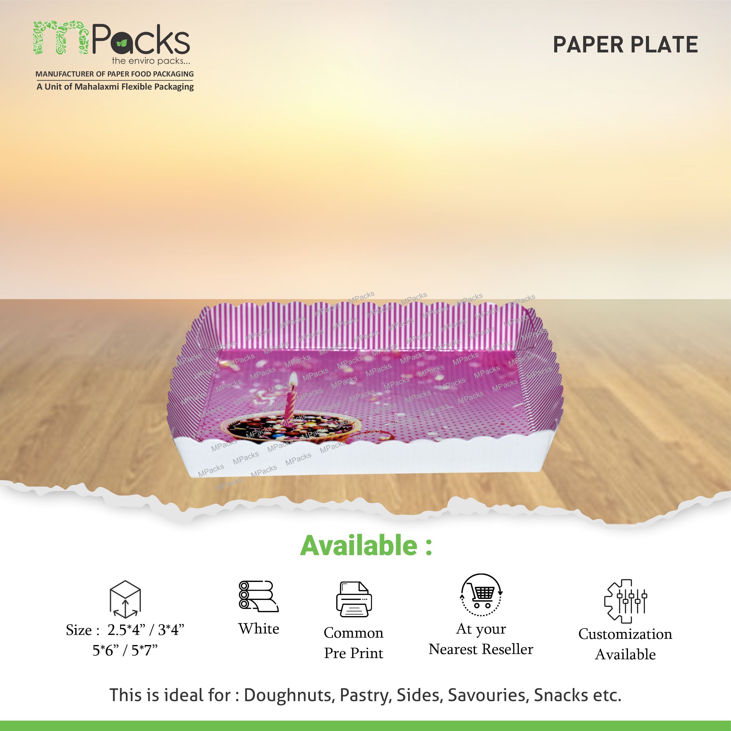 Paper Plate Gloss - 5x6 inch Size