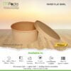 paper flat bowl | Paper Food Flat Bowl | Flat Bowl Container | Flat Bowl, Soup Bowl | Kraft Paper flat bowl with Lid -7500ml, 24oz Size