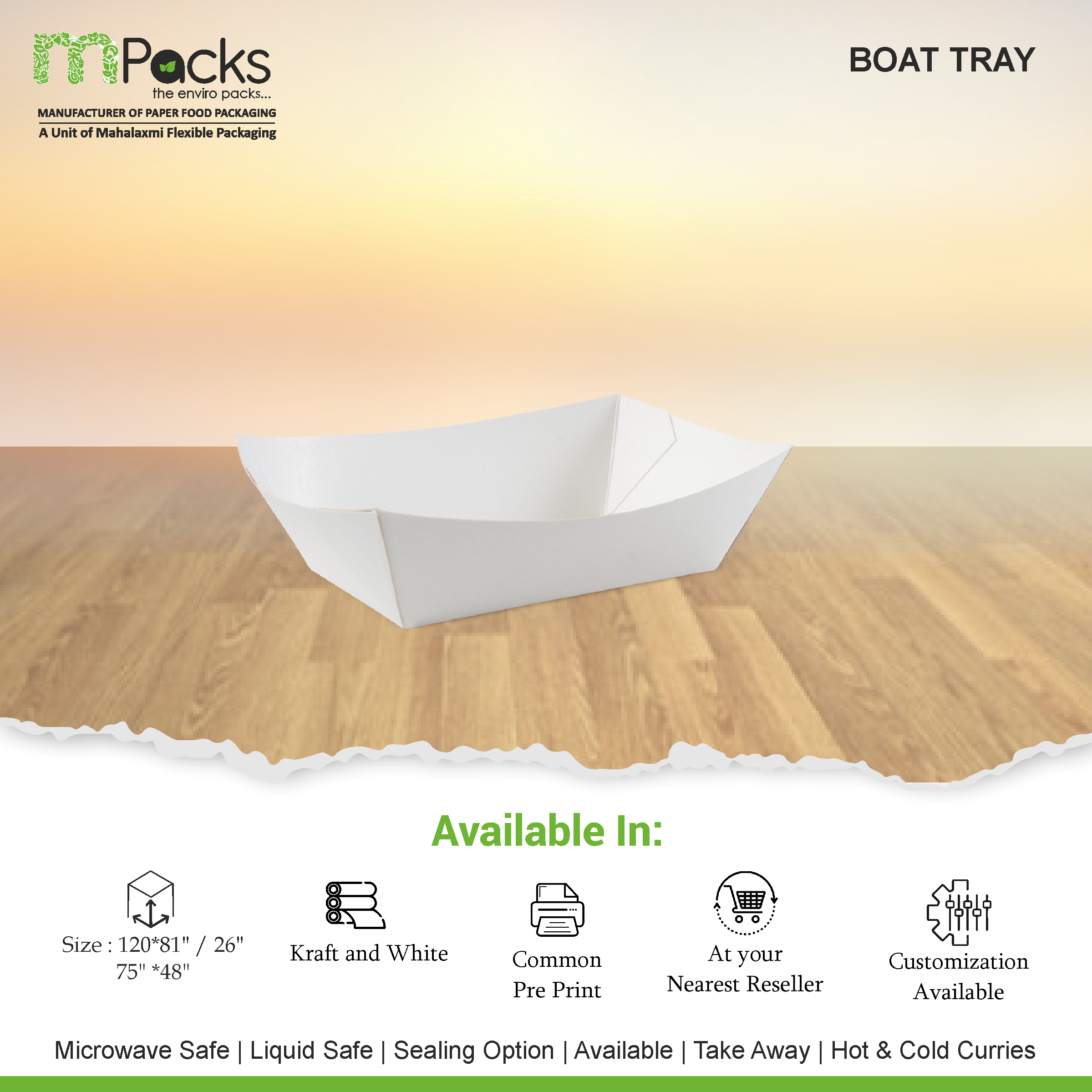 Boat Tray 10oz White