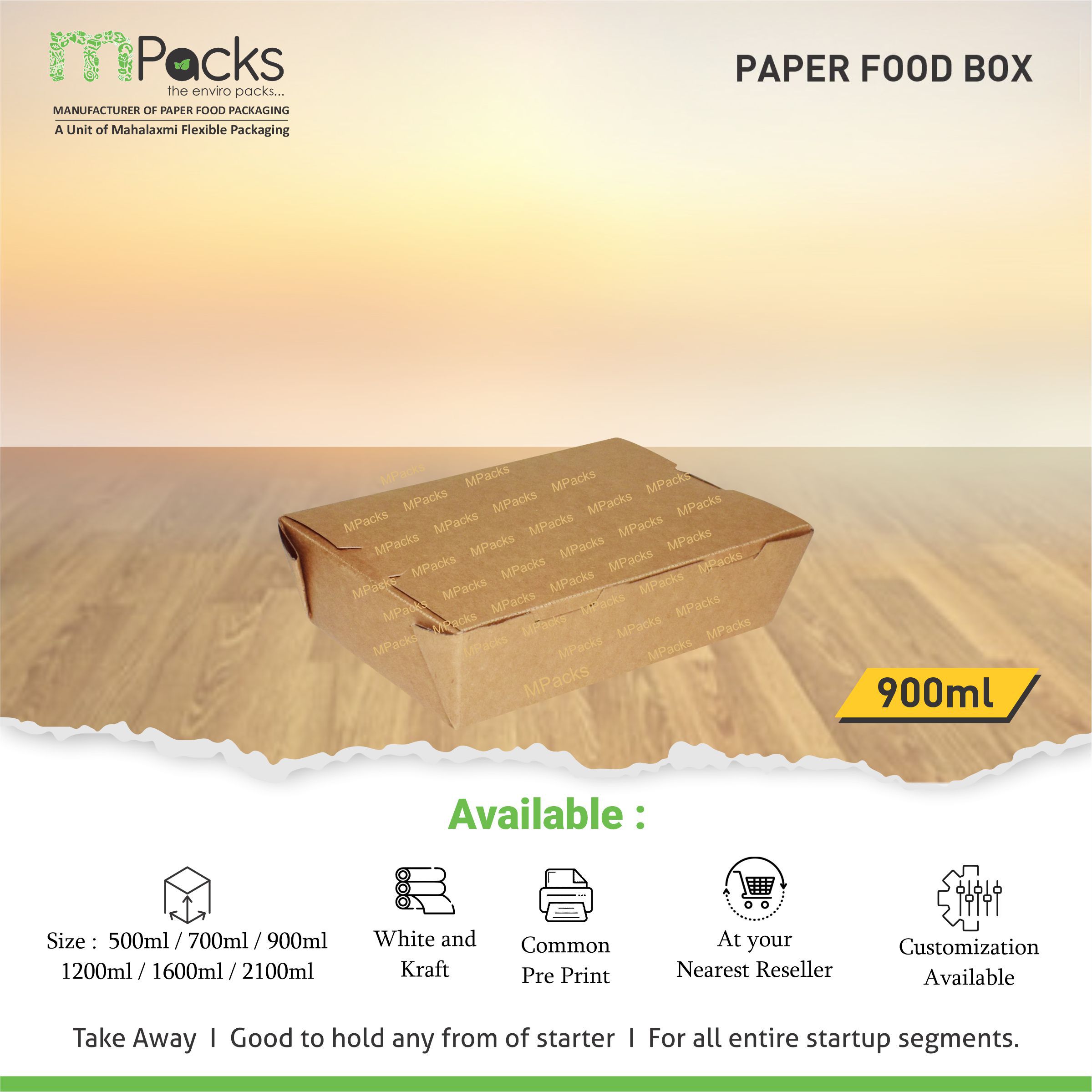 Paper Food Box 900 ml