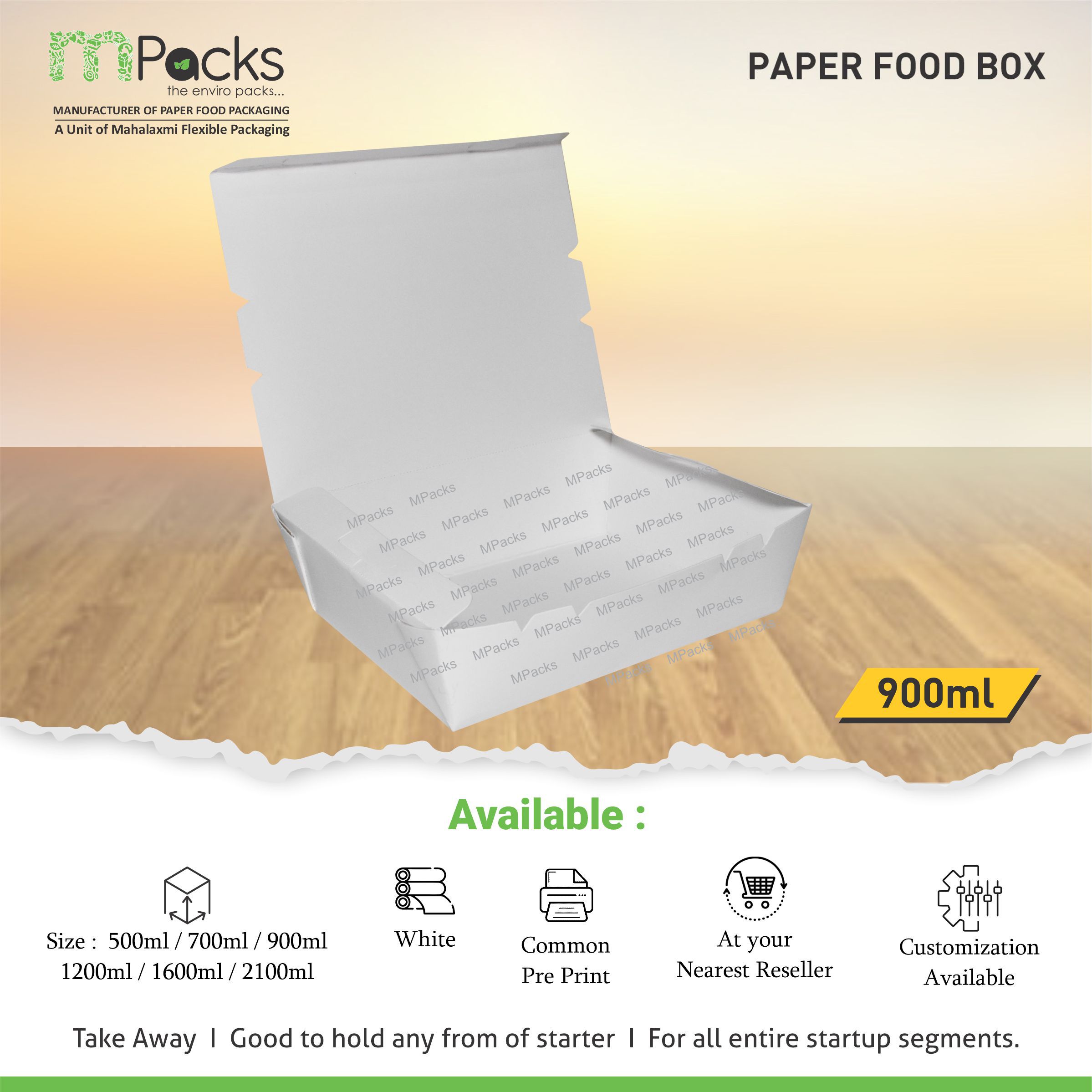 Paper Food Box 900 ml