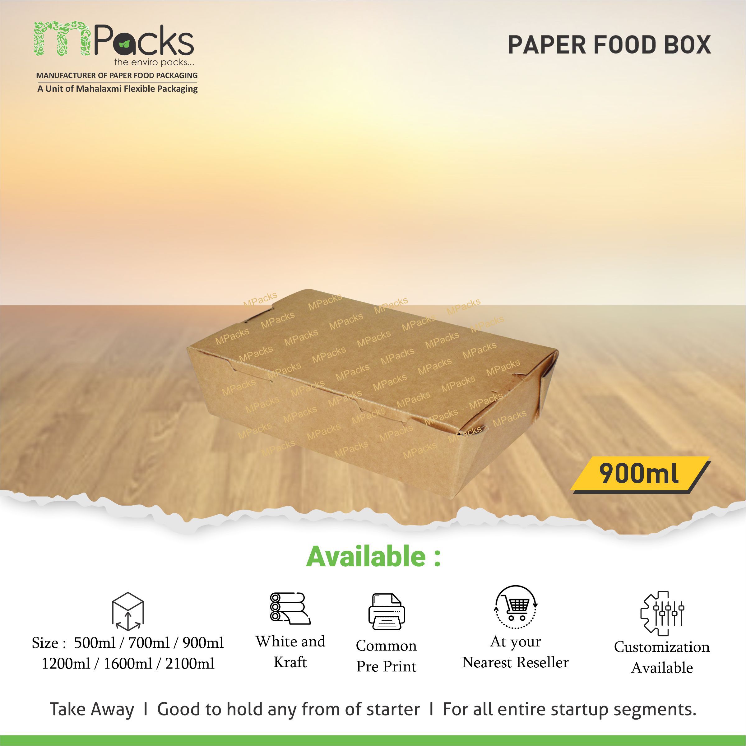 Paper Food Box 900 ml