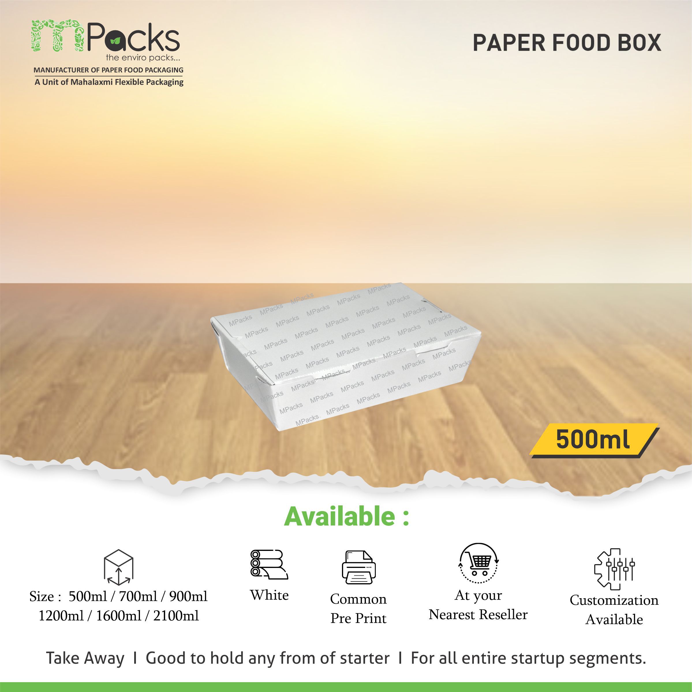 Paper food box 500 ml