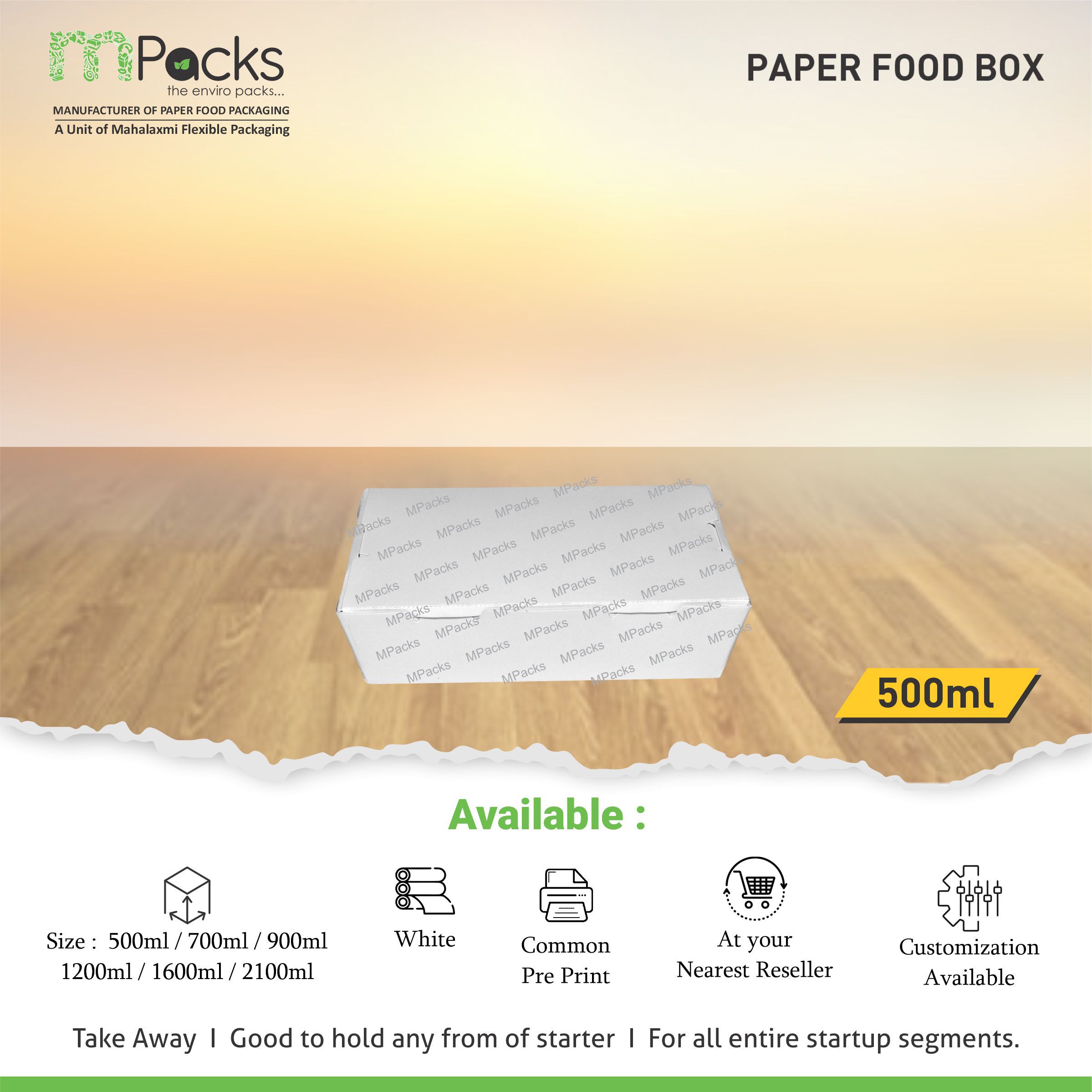 Paper food box 500 ml