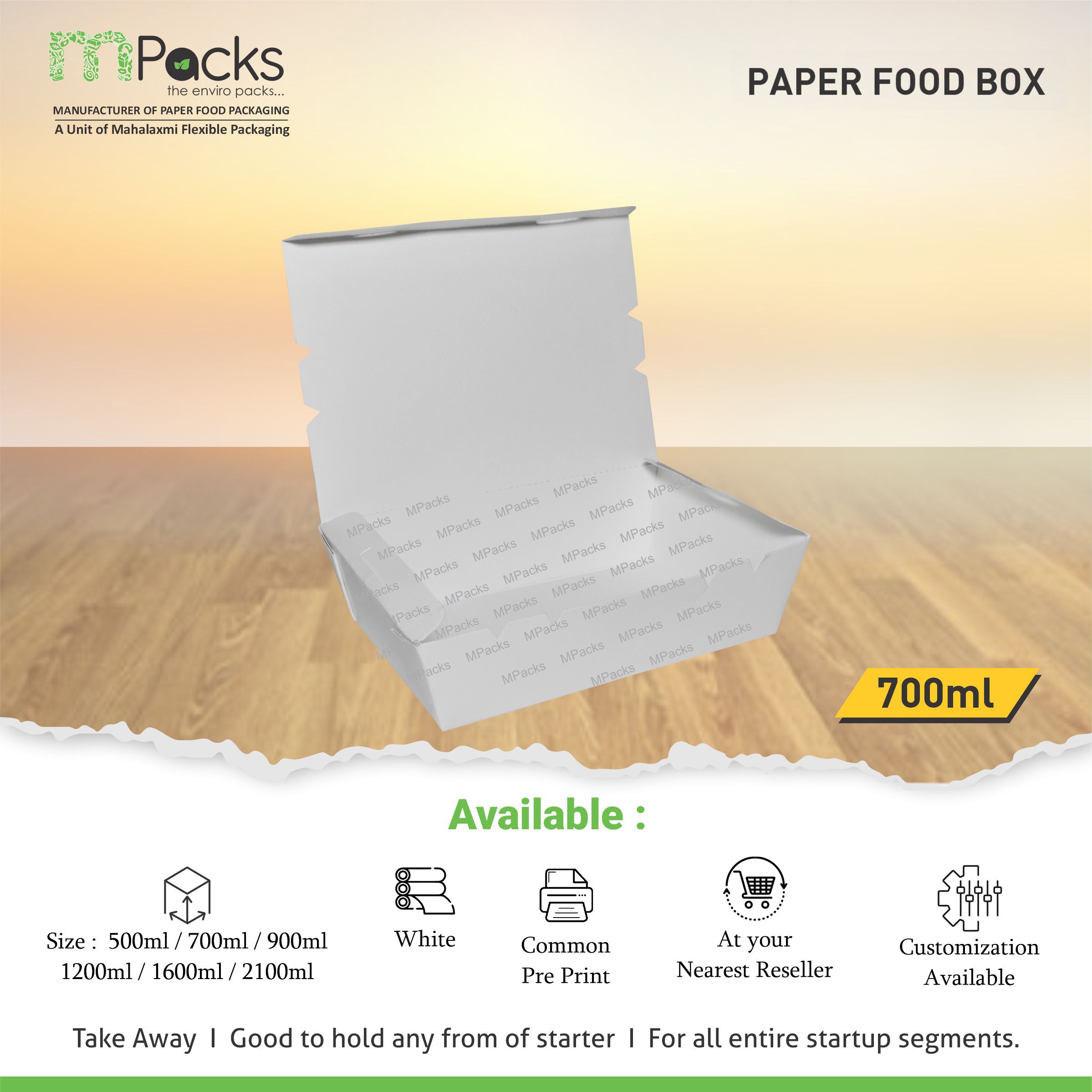 Paper food box 700 ml