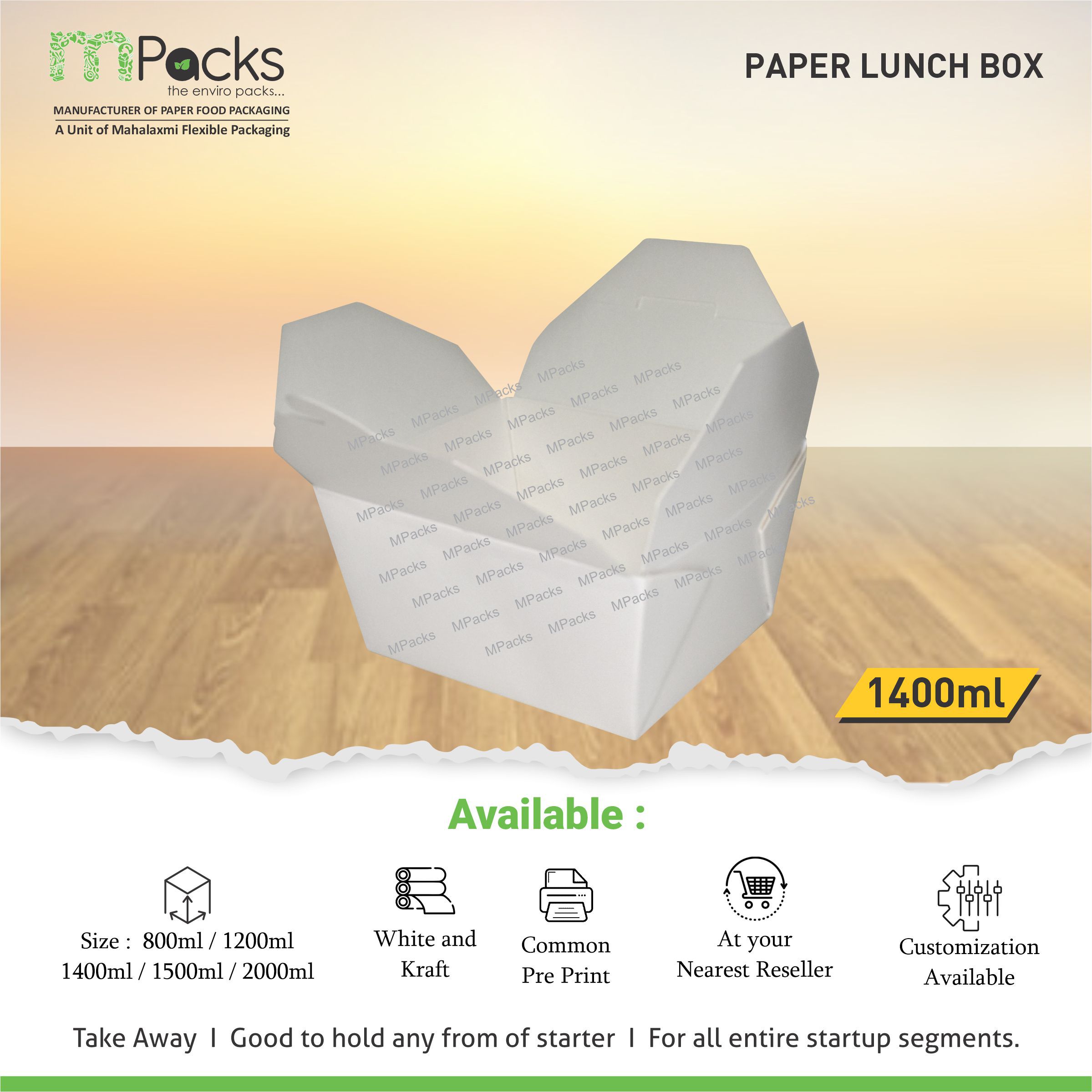 paper lunch box 1400
