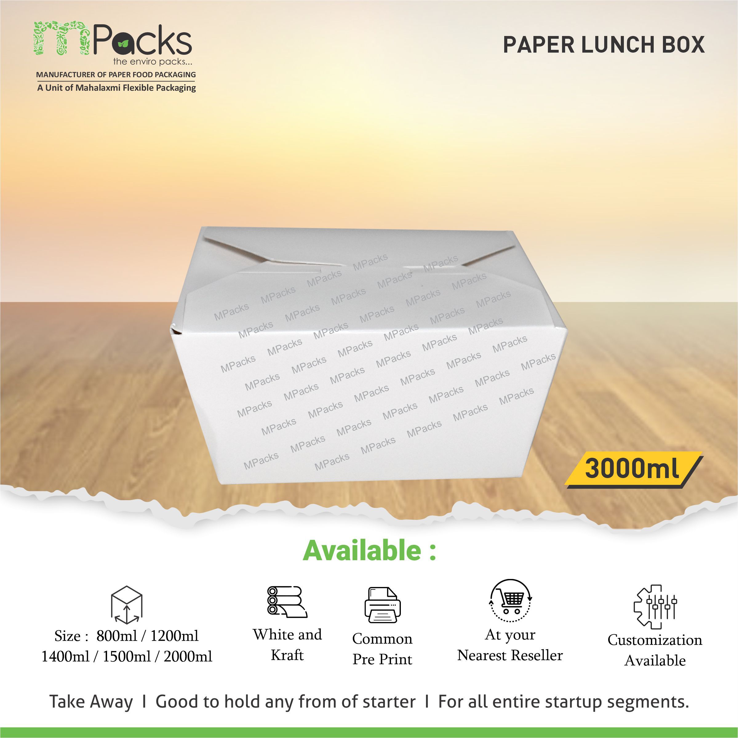 paper lunch box 3000 ml