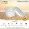 Paper Food Container - White Paper with Lid -250ml