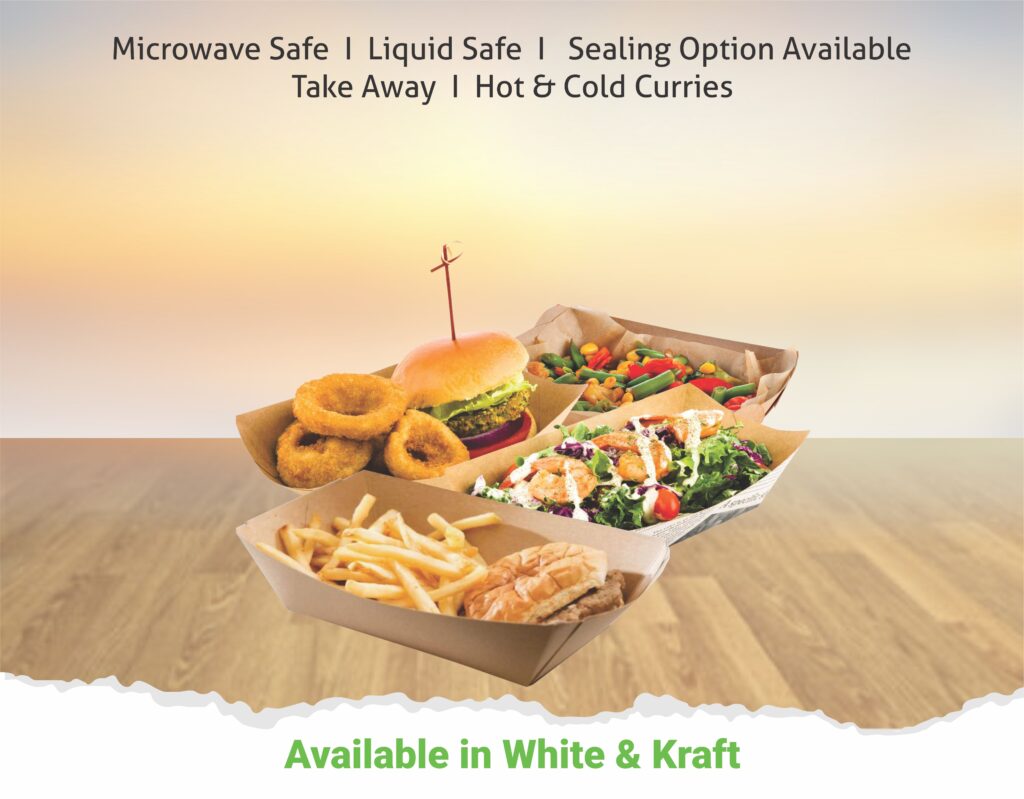 Paper Boat Tray | food Tray | Paper food tray -All Size Available