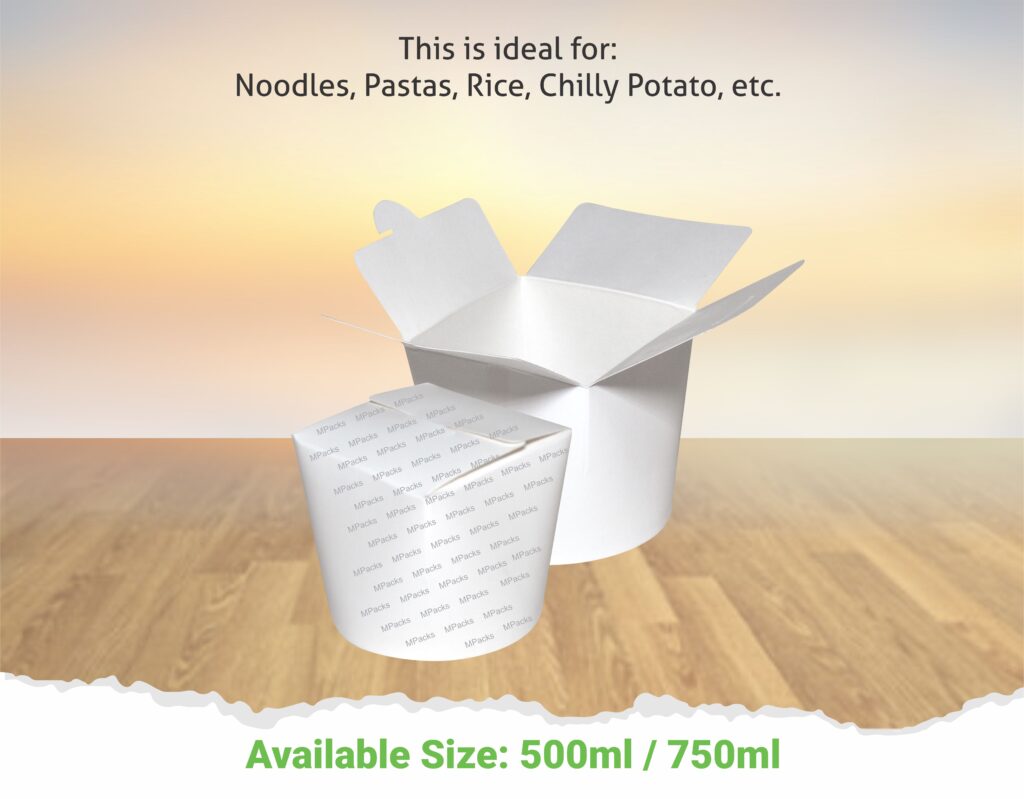 Paper Noodle Box | White Paper Noodle Box | Customize Paper Noodle Box - All Size Available